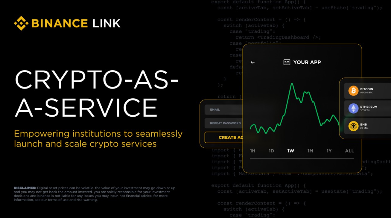 Binance lança “Crypto-as-a-Service” para bancos, bolsas e outras instituições