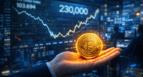 Previsão de preço do Bitcoin em US$ 230 mil e índice do dólar atingindo mínima em 4 anos