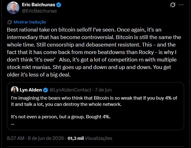 Bitcoin já sobreviveu a mais quedas que Rocky Balboa e segue forte, diz especialista da Bloomberg em ETFs