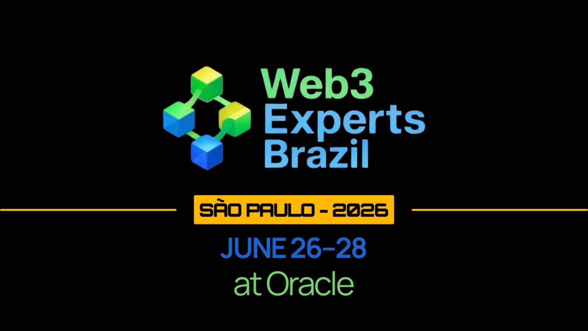 São Paulo recebe o Web3Experts Brazil 2026, um dos maiores encontros técnicos de Web3 do país